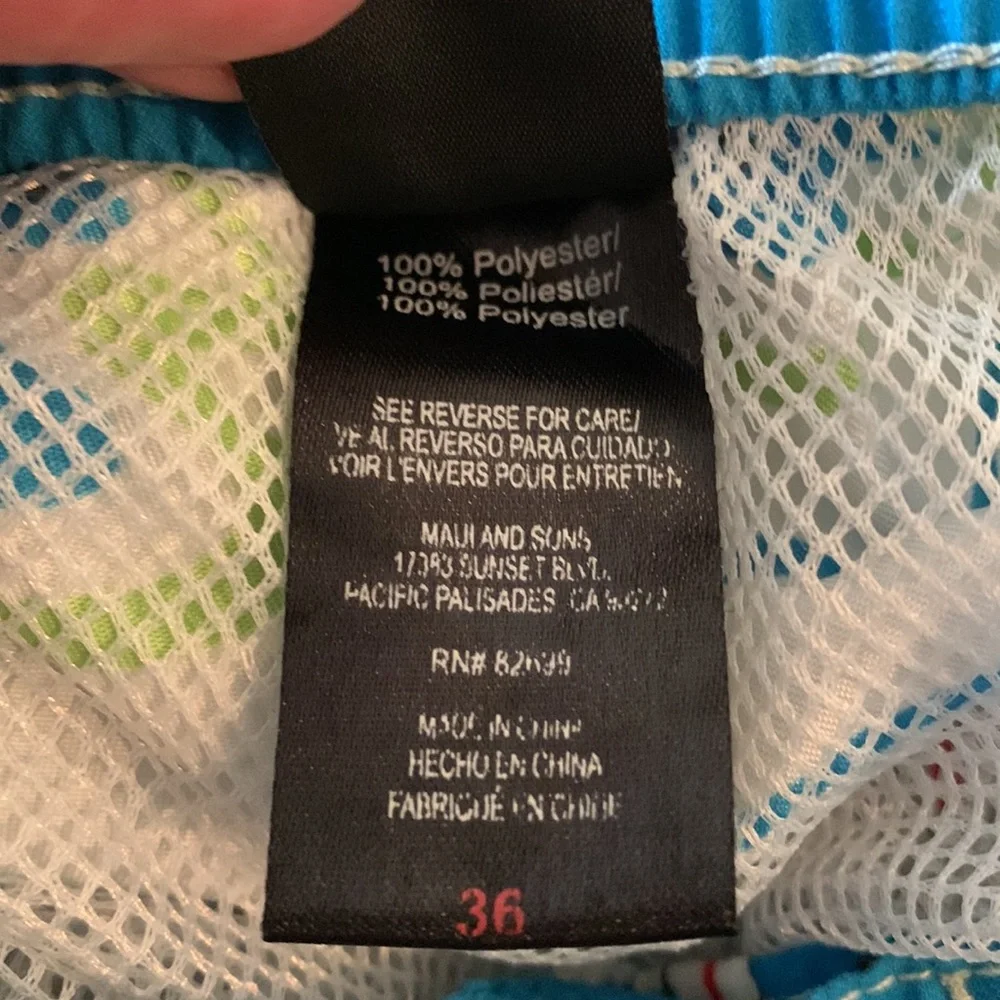 Maui & Sons Paradise Surf Up Hawaii Mens Swim Trunks shorts Hula Girl Dancers 36